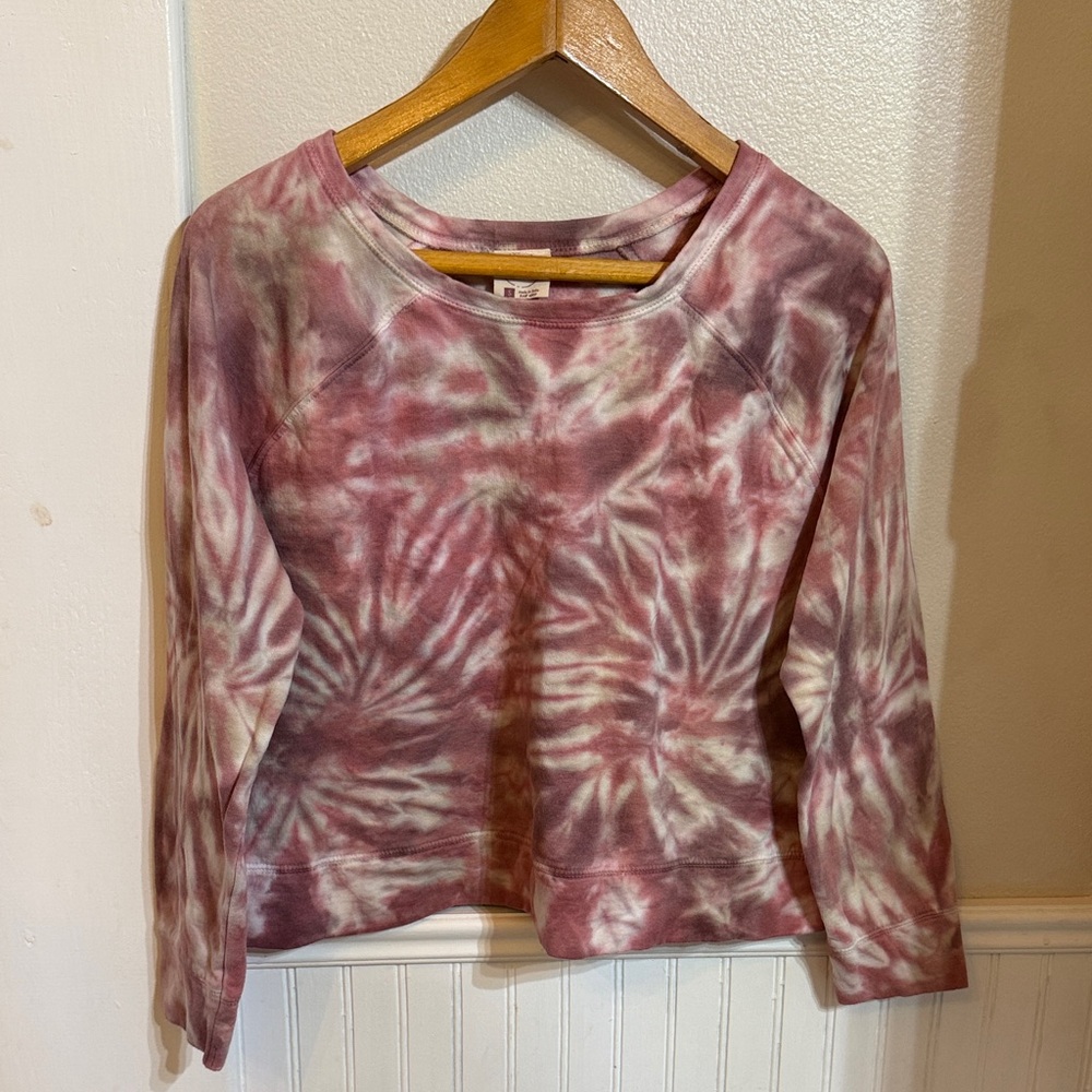 Tie-Dye Sweatshirt in Pink and Cream